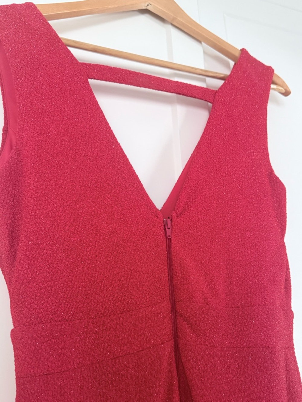 Red Sparkly Maxi Dress ✨ Elegant V-Neck Formal Gown NWT - Picture 5 of 13